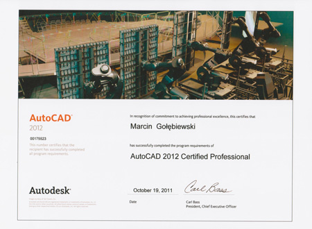 Ceryfikat Autodesk Marcin Gobiewski